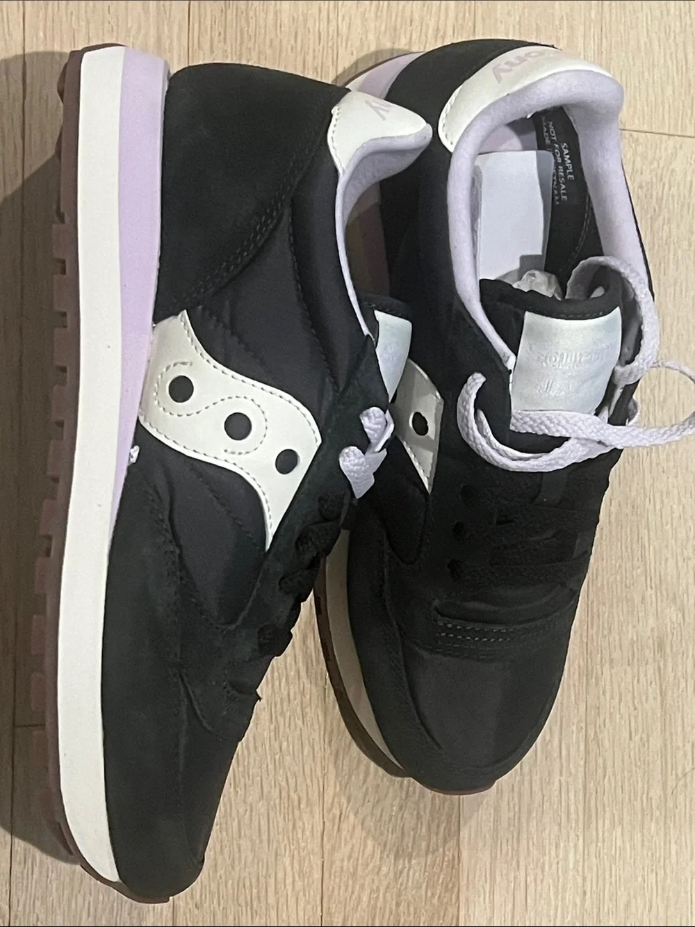 Saucony Black Sneakers with Lilac Trim